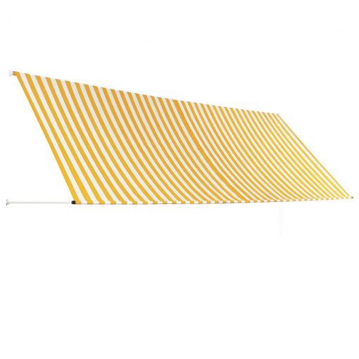 Zložljiva tenda 400x150 cm rumena in bela