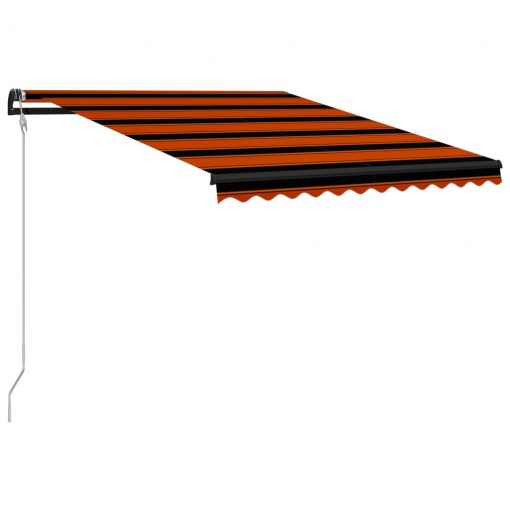 Zložljiva tenda s senzorjem in LED 350x250 cm oranžna in rjava
