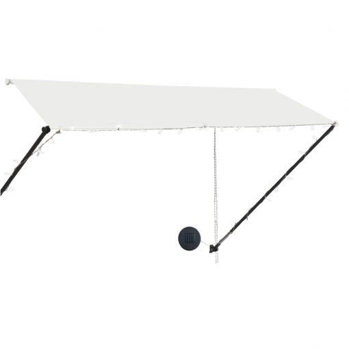 Zložljiva tenda z LED lučmi 300x150 cm krem