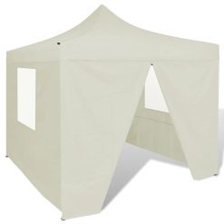 Zložljivi šotor 3 x 3 m s 4 stenami kremne barve