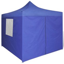 Zložljivi šotor 3 x 3 m s 4 stenami modre barve