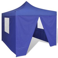Zložljivi šotor 3 x 3 m s 4 stenami modre barve