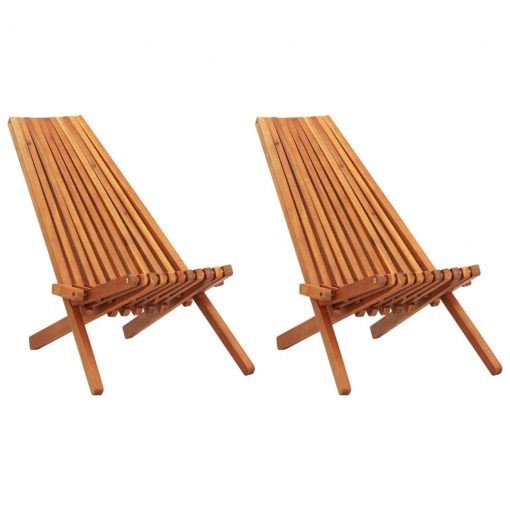 Zložljivi zunanji počivalni stoli 2 kosa trden akacijev les