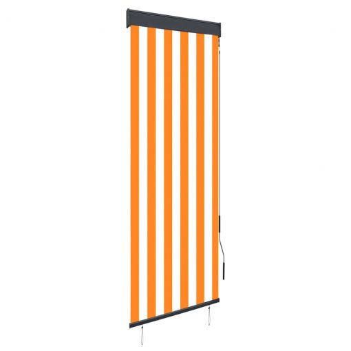 Zunanje rolo senčilo 60x250 cm belo in oranžno