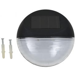 Zunanje solarne stenske svetilke LED 12 kosov okrogle črne