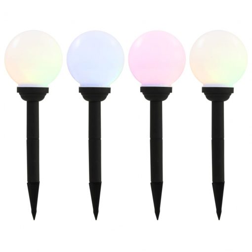 Zunanje solarne svetilke 4 kosi LED okrogle 15 cm RGB