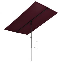 Zunanji senčnik z aluminijastim drogom 180x130 cm bordo rdeč