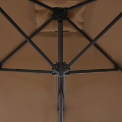 Zunanji senčnik z jeklenim drogom 300 cm taupe