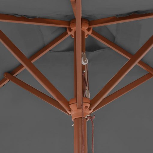 Zunanji senčnik z lesenim drogom 150x200 cm antracit