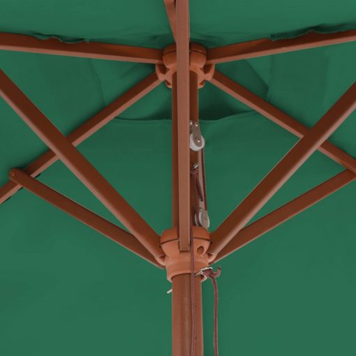 Zunanji senčnik z lesenim drogom 150x200 cm zelene barve
