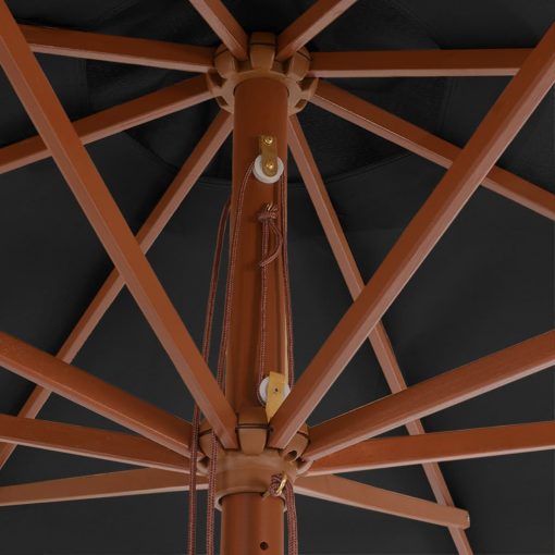 Zunanji senčnik z lesenim drogom 350 cm antracit