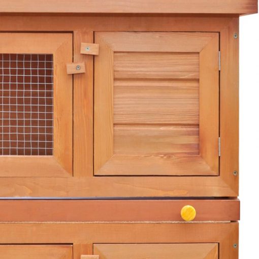 Zunanji zajčnik / hišica za male živali s 4 vrati iz lesa