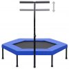 Fitnes trampolin z ročajem in varnostno oblogo šestkoten 122 cm