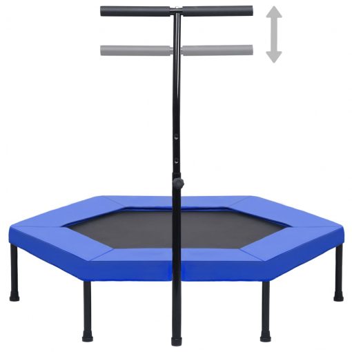 Fitnes trampolin z ročajem in varnostno oblogo šestkoten 122 cm