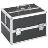 Kovček za ličila 22x30x21 cm črn aluminij
