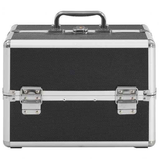 Kovček za ličila 22x30x21 cm črn aluminij