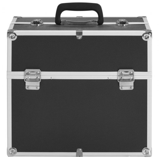 Kovček za ličila 37x24x35 cm črn aluminij