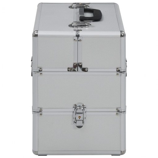 Kovček za ličila 37x24x35 cm srebrn aluminij
