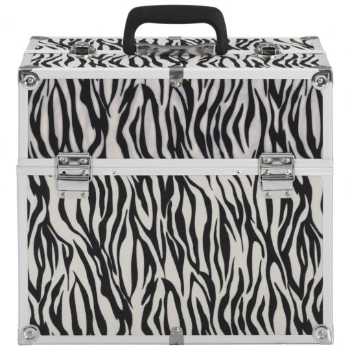 Kovček za ličila 37x24x35 cm zebrast aluminij