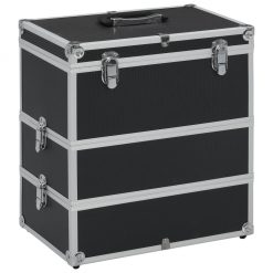 Kovček za ličila 37x24x40 cm črn aluminij