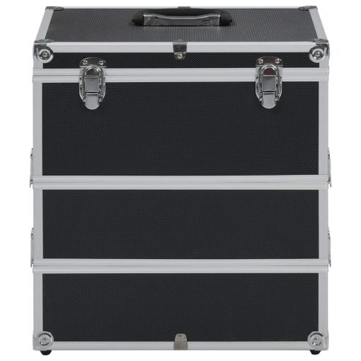 Kovček za ličila 37x24x40 cm črn aluminij