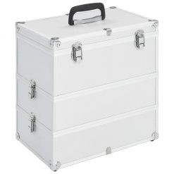 Kovček za ličila 37x24x40 cm srebrn aluminij