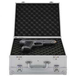 Kovček za pištolo aluminij in ABS srebrn
