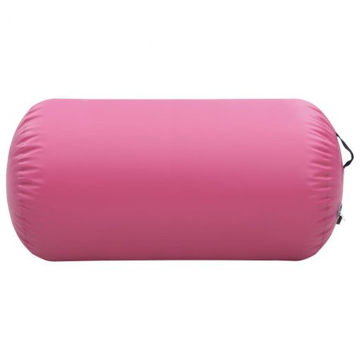 Napihljiv gimnastični valj s tlačilko 120x90 cm PVC roza