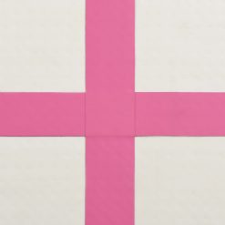 Napihljiva gimnastična podloga s tlačilko 400x100x15 cm roza
