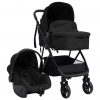 Otroški voziček 3 v 1 antraciten in črn jeklen