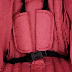 Otroški voziček za dvojčke rdeč jeklen