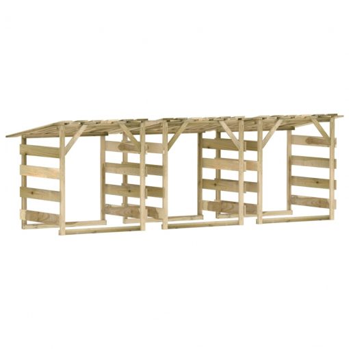 Pergola s streho 3 kosi 100x90x100 cm impregnirana borovina