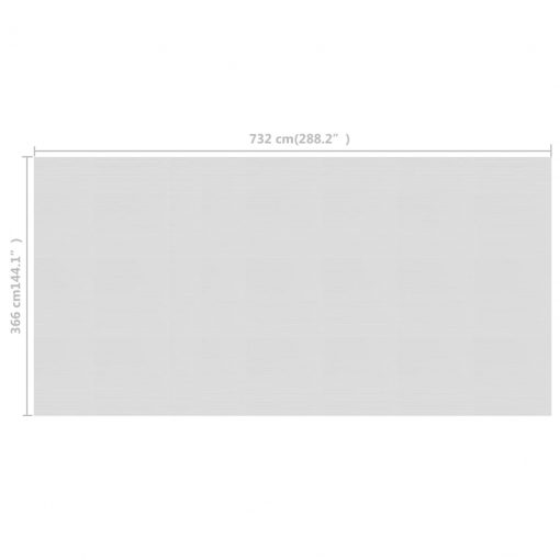 Plavajoča PE solarna folija za bazen 732x366 cm siva