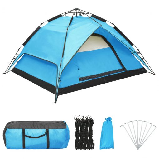 Pop up šotor za kampiranje za 2-3 osebe 240x210x140 cm moder