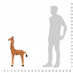 Stoječa plišasta žirafa rjava in rumena XXL