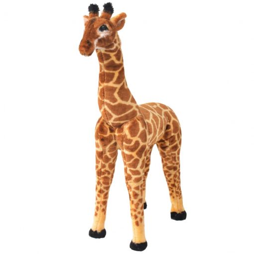 Stoječa plišasta žirafa rjava in rumena XXL