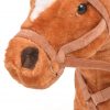 Stoječi konj iz pliša rjave barve