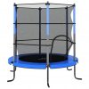 Trampolin z varnostno mrežo okrogel 140x160 cm moder