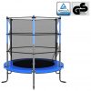 Trampolin z varnostno mrežo okrogel 140x160 cm moder