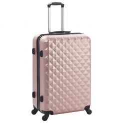 Trdi potovalni kovčki 3 kosi rožnato zlati ABS