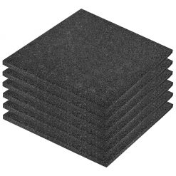 Varnostne talne plošče 6 kosov guma 50x50x3 cm črne