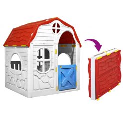 Zložljiva otroška hišica z delujočimi vrati in okni