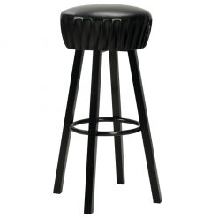 Barski stoli 2 kosa umetno usnje črne barve