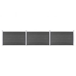 Komplet ograjnih panelov WPC 526x105 cm črn
