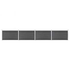 Komplet ograjnih panelov WPC 699x105 cm črn