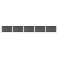 Komplet ograjnih panelov WPC 872x105 cm črn