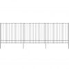 Varnostna palisadna ograja koničasta jeklo 600x200 cm črna