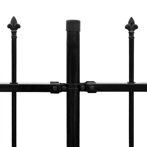 Varnostna palisadna ograja koničasta jeklo 600x200 cm črna