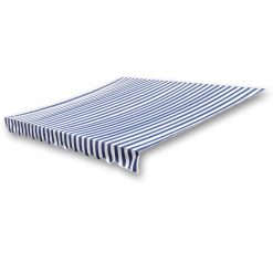 140011 Awning Top Sunshade Canvas Navy Blue and White 6x3 m