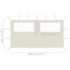 3070421 Gazebo Sidewall with Windows 4x2 m Cream (315310)